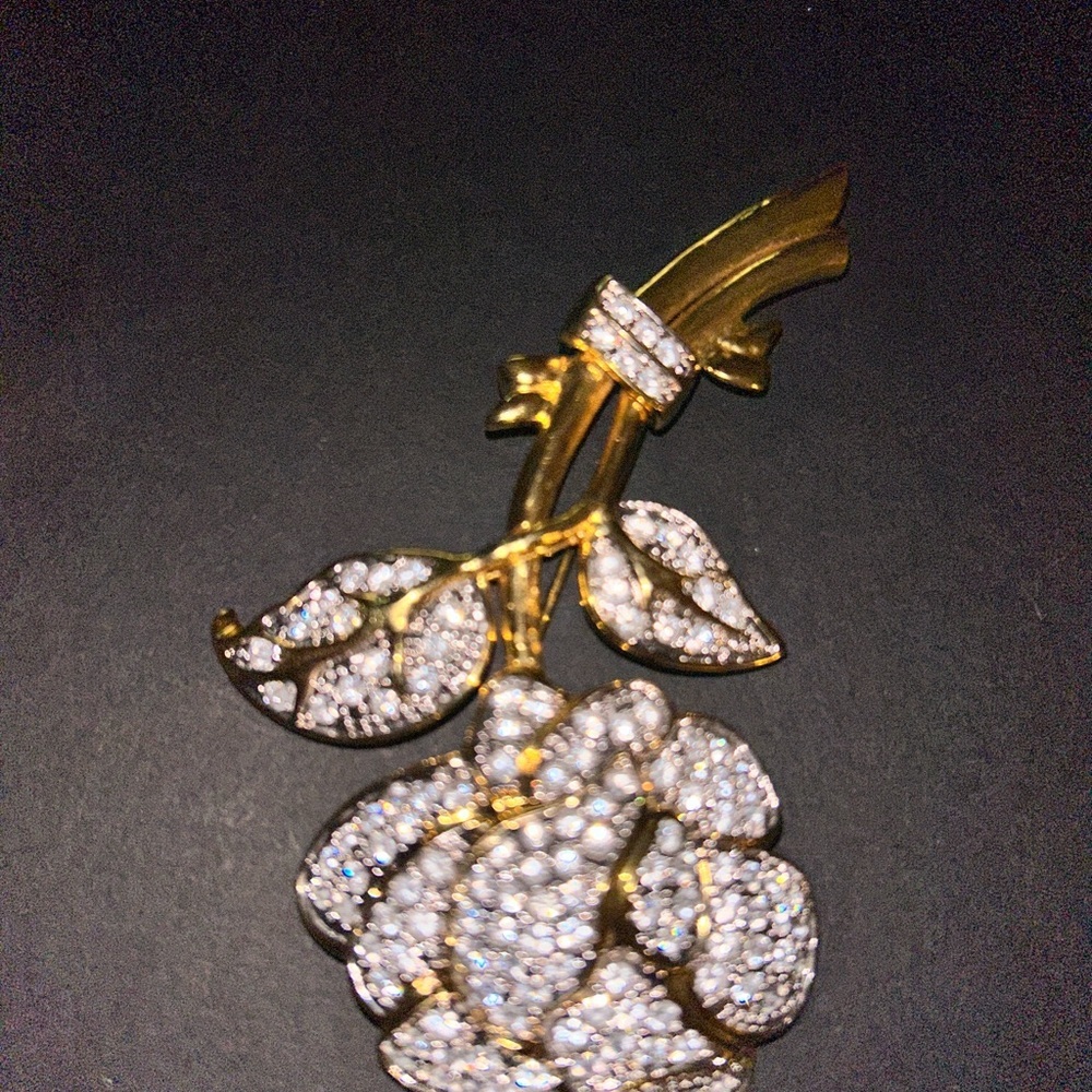 Nolan Miller Gold and Silver Rose Brooch - Picture 2 of 5